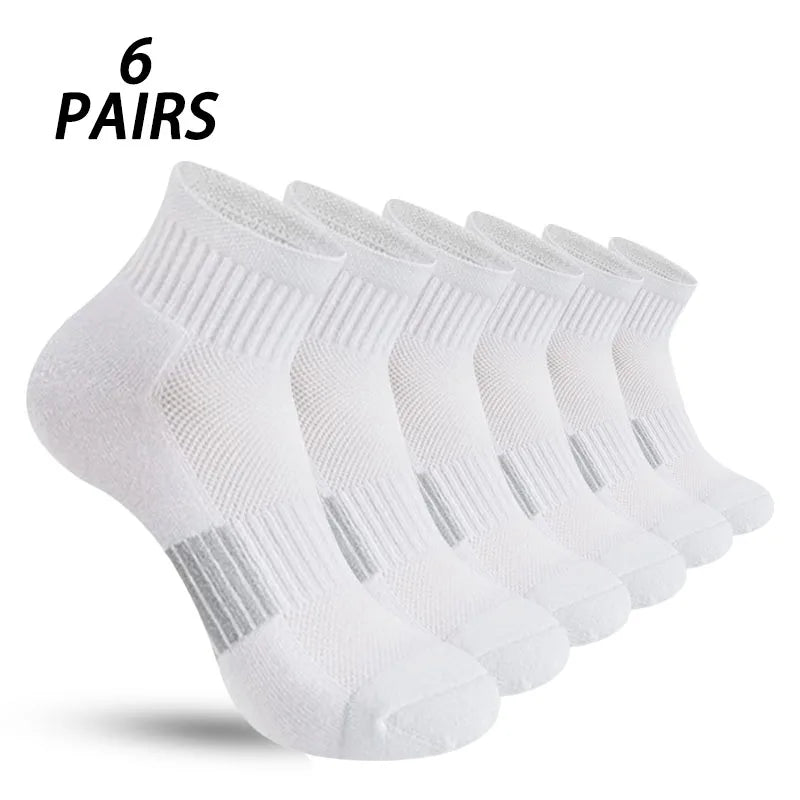 6 Pairs of Men's Solid Color Vertical Striped Mid-Calf | SAMAG