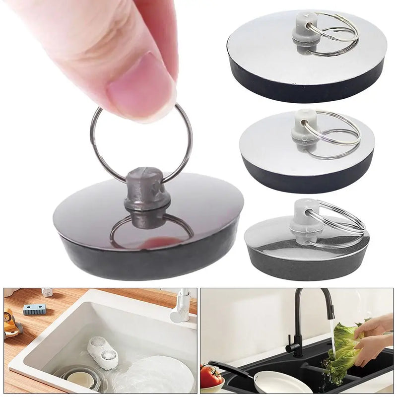 1Pcs Stainless Steel Bath Plug Kitchen Bathroom Accessory Rubber Drain Stopper Water Easy to Use Bath Tub Caps