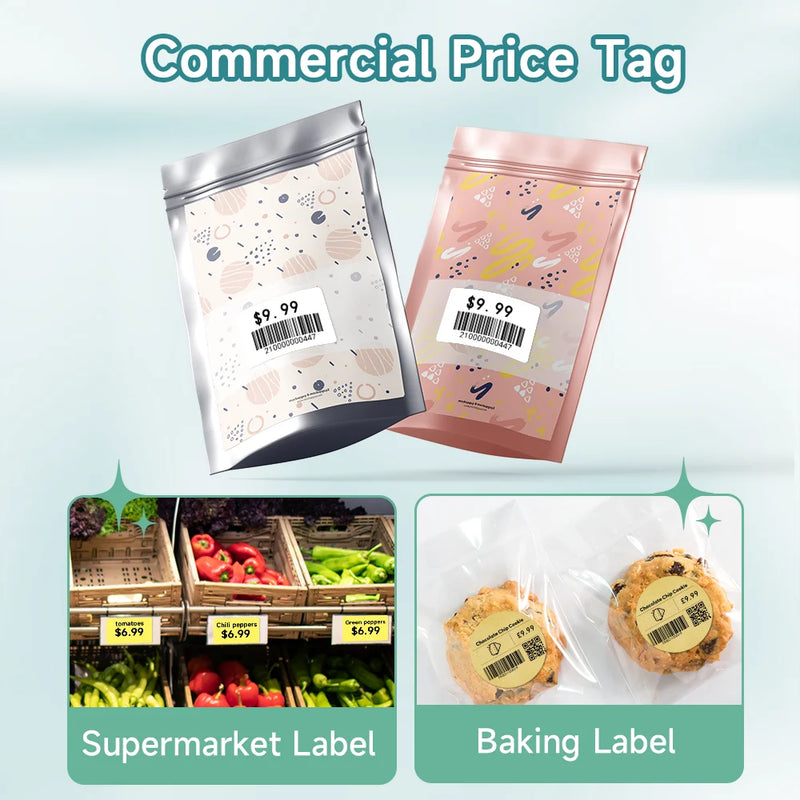Phomemo Reflective Colour Thermal Label Sticker 40x30mm 230Pcs Each Roll Use For M108/M110/M120/M200/M220/M221/241BT/D520