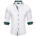DiBanGu Men Shirt Long Sleeve Black Solid Red Paisley | SAMAG
