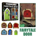 Garden Decor Fairy Door, Yard Tree Decor Wooden Miniature Dwarf Fairy Door Cute Outdoor Landscape Ornament Home Garden Art