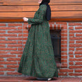 Muslim Abayat Fashion Print Cotton Linen Long Vintage | SAMAG