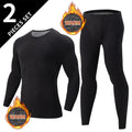 2-pcs Autumn And Winter Men's Thick Semi High Neck Thermal Underwear Set Solid Color Fashionable High Neck Top Warm Casual Pants