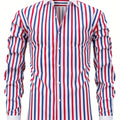 Men'S Elegant Striped Long Sleeve Button-Up Shirt | SAMAG