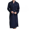 Men Bath Robe Satin Print Gold Kimono Bathrobe Silk Long Dressing Gown Plus Size Sleepwear Geometric Lounge Nightgown XL 4XL 5XL