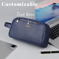 Customized Name Men's Business Handbag Made of Soft Leather, Large Capacity, PU Leather Outdoor Travel Storage Bag