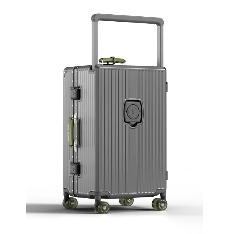 BunnyFly Suitcase Wide Handle Travel Suitcase Men 20 24  Carry-On Luggage Women PC Aluminum Frame Trolley Case