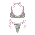 Gothic Camouflage Pink Contrast Metal Decorative Bikini | SAMAG