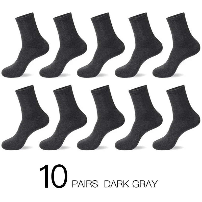 HSS 2023 Men's Cotton Socks New styles 10 Pairs / Lot Black Business Men Socks Breathable Spring Summer for Male US size(6.5-12)