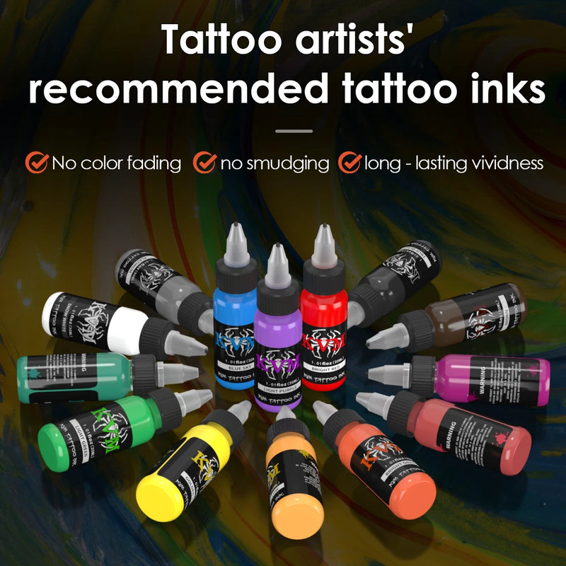 KVM 1oz (30ml) 7/14 Colors Professional Tattoo ink for Body Art Natural Plant Micro Pigment Permanent Tattoo Ink For Body Paint