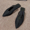 2026 Summer New Fashionable Pointed Toe Half Slippers Women Women's Mesh Hollow Slippers Outdoor Leisure Shoes Plus Size 35-42