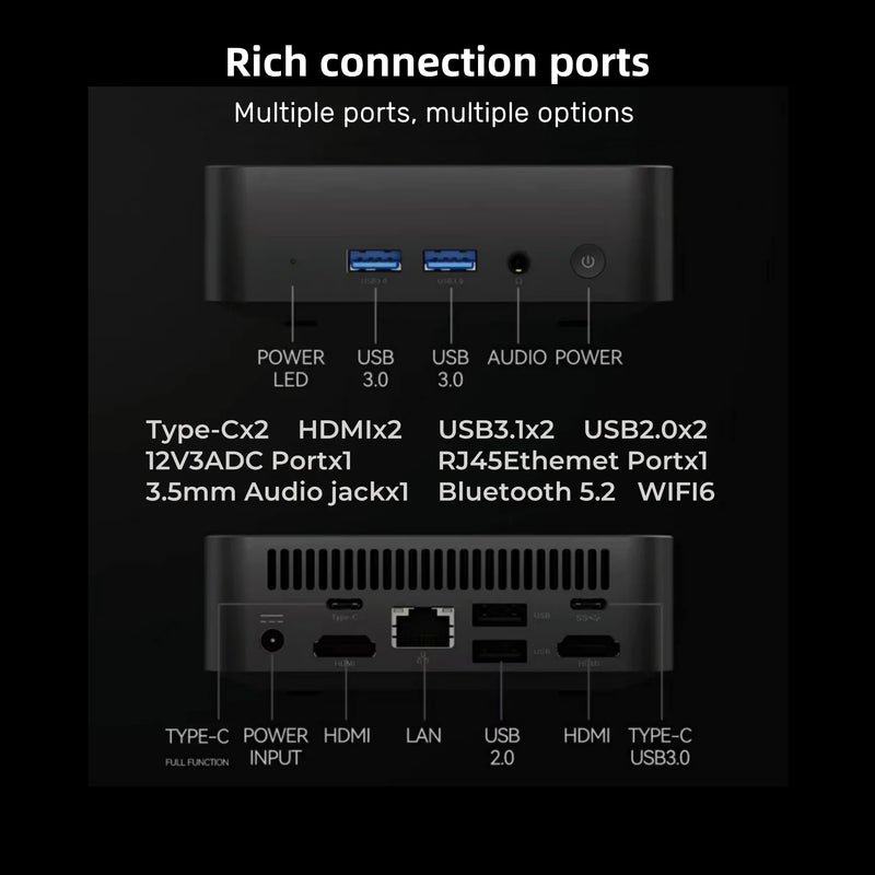 Windows 11 MiniPC Intel Core i9 10980HK Intel N150 16GB 32GB RAM WIFI6 BT5.2 4K 1TB 2TB SSD 1000Mbps Protable Gaming Computer PC