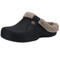 Smile Winter Fur Lined Clogs Women Fuzzy Slippers Men Warm House Slippers Adult Outdoor Waterproof Slippers Comfort Garden Clogs