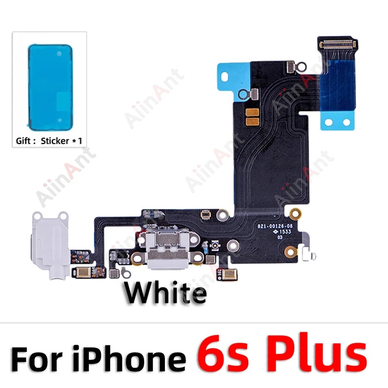 OEM Bottom USB Mic Board Quick Charger Dock Connector Charging Port Flex Cable For iPhone SE 1 2 3 6 6s Plus + Sticker