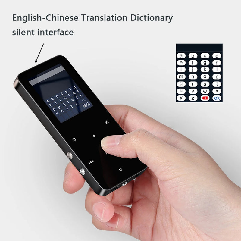 1.8 Inch 32GB/16GB/8GB Full Touch Screen MP4 Video Player BT 5.0 TFT MP3 Radio Player with E-book Recording Built-in Speaker