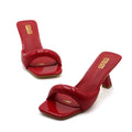 New Arrival High Heel Slippers Women's Slip-on Thin Heel Open Toe Fashion Sandals Summer Square Toe Heel Party Dress Shoes 36-42