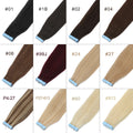 MRSHAIR Tape in Hair Extensions Human Hair Blonde Seamless Tape Hair Extensions 4x0.8cm Skin Weft PU Tape On Hair 20PCS 12"-24"