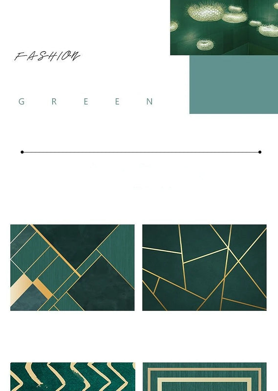 Modern Luxury Rugs Living Room Decoration Home Large Carpet for Bedroom Children's Room Decor Floor Mats Green Porch Doormat