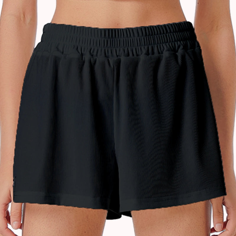Casual Shorts Women 2024 New Summer Simple Comfortable Elastic Waist Cool Breathable Solid Color Casual Sports Five Quarter Pant