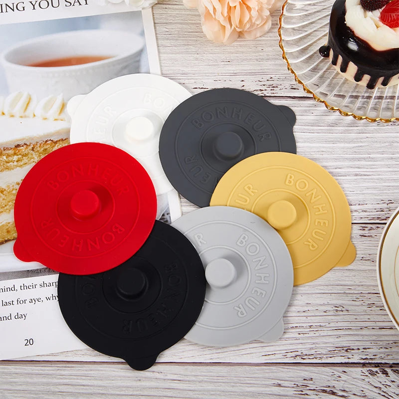 Silicone Mug Glass Cup Cover 1PC Sealing Protective Lid Heat Temperature Preserve for Tea/Coffee/Milk with Convex Handle