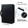 New A4 Portfolio 4 Ring Binder with Zipper, PU Leather Padfolio Document Organizer with Storage, Professional Business Briefcase