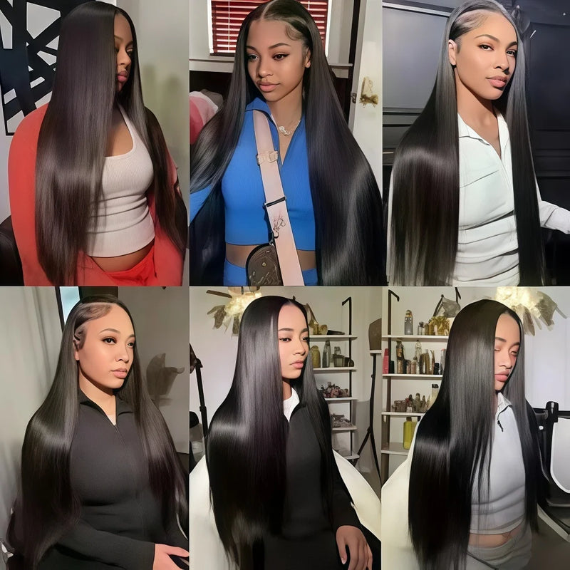 32 Inch Unprocessed Brazilian Virgin Straight Human Hair Bundles Natural Color Silky Smooth Straight Hair Weft 4 Bundles Human Hair Weave Extensions For Ladies
