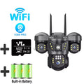 Solar 4G/WIFI IP Camera 15MP Three Lens Three Screen  Waterproof Monitor Night Vision Security Protection PTZ Video Surveillance