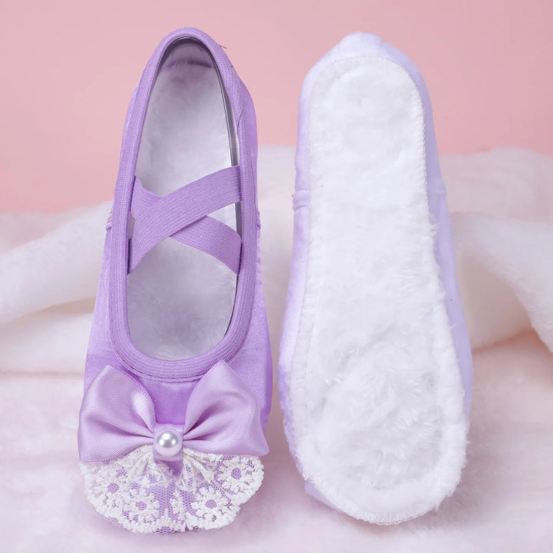 Ballet Shoes for Dancing Child Girl Adult Dance Shoes for Girls Ballet Accessories Modern Dance Girl Ballet Shoes Bow Colorful