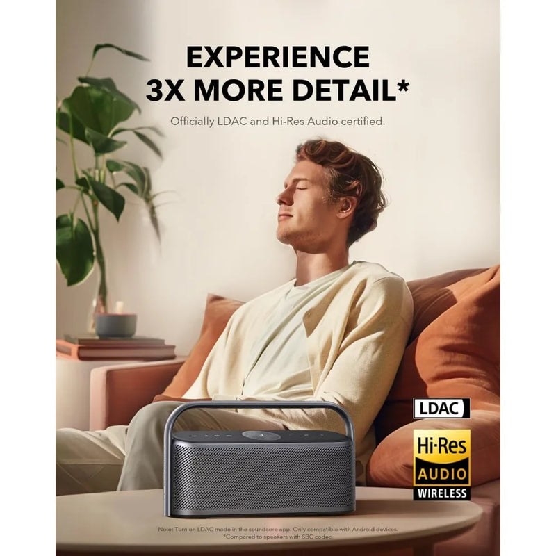 Portable High-Resolution 50W Bluetooth Speaker with Pro EQ, Waterproof for Home, Office, Outdoor, and Bathroom