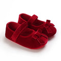 Baby Shoes Cute Baby Sweet Princess Style 0-1 Year Old Non slip Fabric Sole Newborn Red Holiday Walking Shoes 2023 New Ins Super