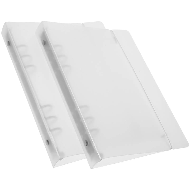 2Pcs A5 Binder Clear Notebook Binder Reusable Office File Organizer Folder Portable Document Folder Organizer for Work Study
