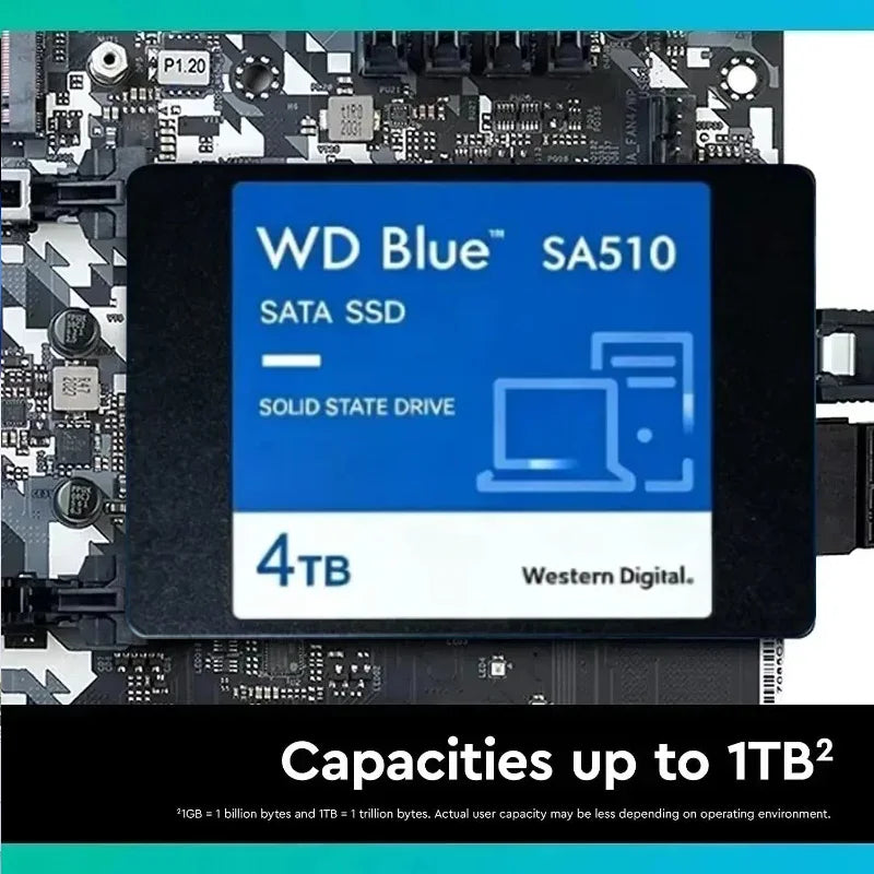 WD Blue SA510 2.5" SATA3 Internal SSD 1TB 2TB Original Western Digital Solid State Hard Drive For Notebook Desktop Computer