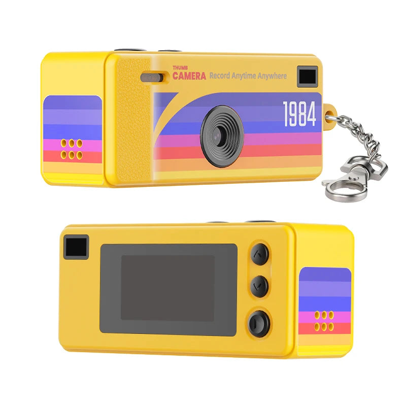 Digital Camera 0.96 Inch Mini Keychain Camera Retro Support Memory Card 1080P Very Small Camcorder Video Recorder with Flash