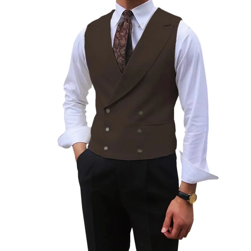 Fashion Solid Vests for Men Casual Style Sleeveless Male Fashion Waistcoat 1 Piece Slim Fit Beach Prom Party Suits Vest
