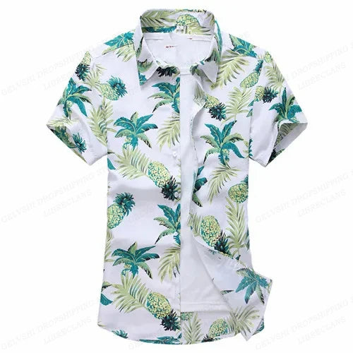Summer Floral Hawaiian Shirts Men Fashion Short Sleeve | SAMAG