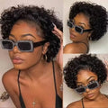 Pixie Cut perruque Short Curly Human Hair Wigs perruque bresillienne Cheap Remy Hair 13X1 Transparent Lace Wigs For Women Sale