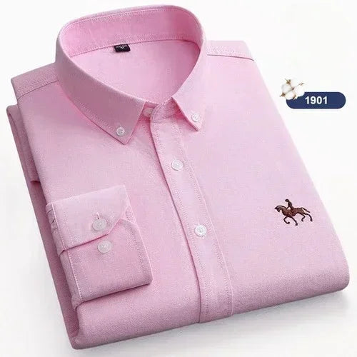 Spring and Autumn Men's Pure Cotton Long sleeved Shirts | SAMAG