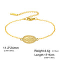 Lucktune Virgin Mary Pendant Bracelet Stainless Steel Cross Women's Red Bracelet Rouge Gold Color Jewelry Religious Amulet Gifts