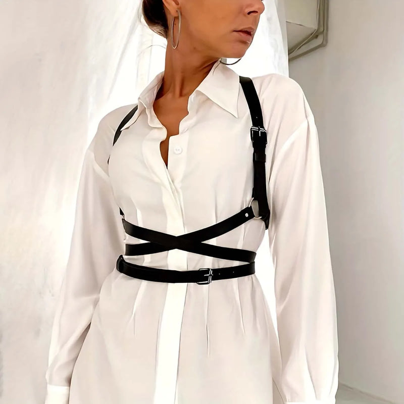 Women Punk Belt Fashion Leather Waist Belt Female Street Style Decoration Suspenders for Women Gothic Clothing Accessories