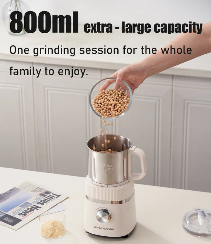 SUNATUR 500W Home Use Food Processor Multifunctional Kitchen Grinder for Coffee Spices Baby Food with Large Capacity