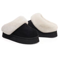 Shevalues Winter Furry Women's Slippers Platform Slippers Fluffy Cozy Warm Indoor Slides Plush Lining Outdoor Women's Slippers