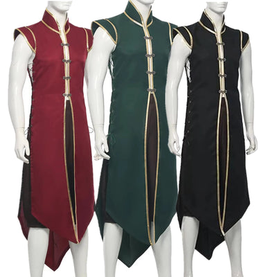 Men's Medieval Viking Vest Long Renaissance Sleeveless | SAMAG