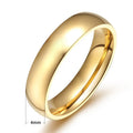 Stylish simple smooth stainless steel plated 18K ring Classic gold couple ring wedding engagement jewelry gift