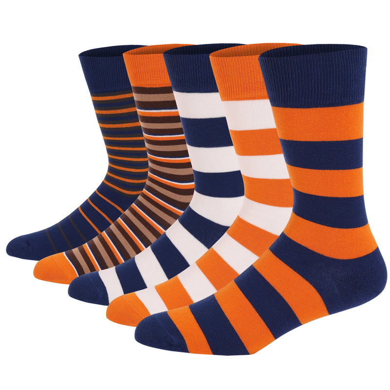 5 Pairs Men's Dress Socks Plus Large Size， Combed Cotton | SAMAG