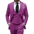 Camel Velvet Men's Suit 3 Piece Corduroy Blazer Vest Pants Set for Business Events Wedding Grooms Banquet Party Custom Tuxedo