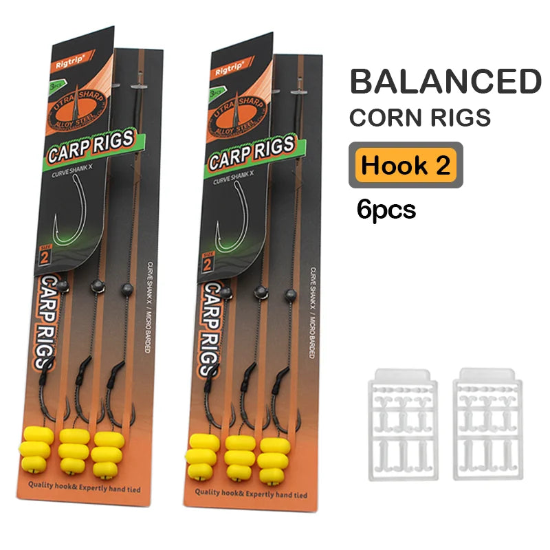 2 packs= Carp Fishing Rig with Corn Balanced Ready Tied | SAMAG
