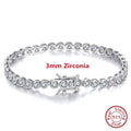 ORSA JEWELS Authentic 925 Sterling Silver Tennis Chain Bracelet Moulding Process Hanmade High-end Hand Chain for Man Woman SB128