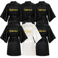 5-18pcs Wedding Team Bride Bridesmaid Robe Dressing Gown Satin Kimono Bathrobe for Women Bridal Shower Bachelorette Hen Party
