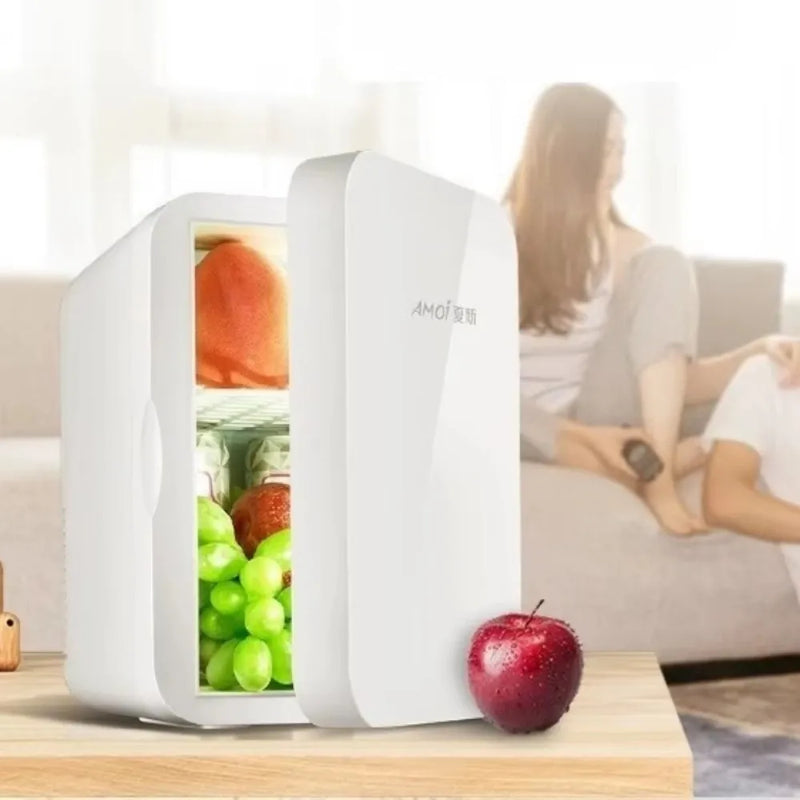 Portable 8L Mini Fridge Household Single Door Mini Cooler Box Digital Display Temperature Car Freezer Beauty Food Refrigerator