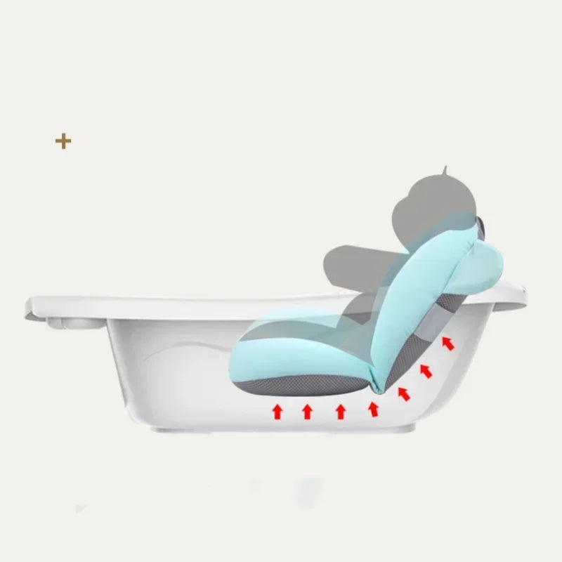 Adjustable Bathtub Support Mat Foldable Floating Baby Bath Seat Pad Shower Cushion Safety Water Pad for Newborn Baby Bathing Use
